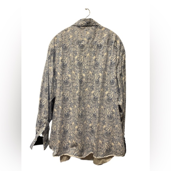 Construct Modern Fit Hybrid‎ Shirt XXL | Blue Paisley | Cotton Blend - Picture 4 of 8